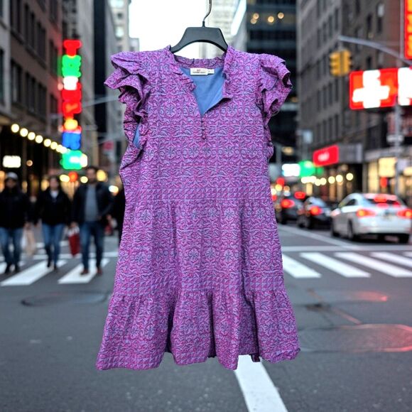 Vineyard Vines Dresses & Skirts - Vineyard Vines Tiered Loose Cotton Knee Legnth Dress Dopamine Dressing Women's L